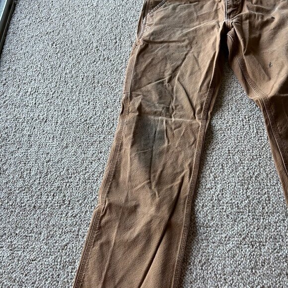 Carhartt Men's Relaxed Fit Duck Utility Work Pant 32x30 – Brown, Distressed - Picture 3 of 10